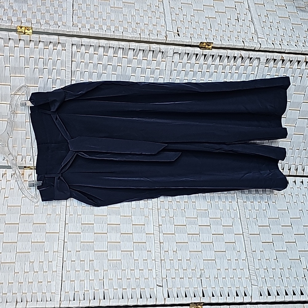 Michael Kors Navy Wide-Leg Bag Waist Belted Pant - XL